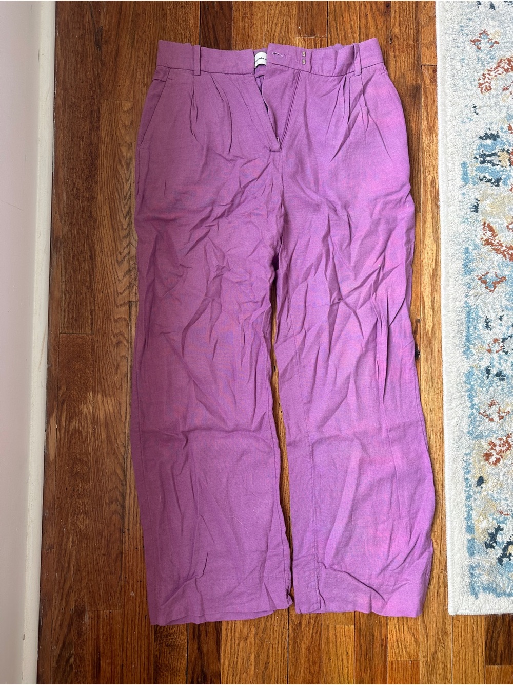 Abercrombie & Fitch Lilac Linen Blend Pants